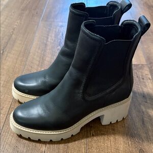 Dolce Vita Black Ankle Boots with Cream Soles